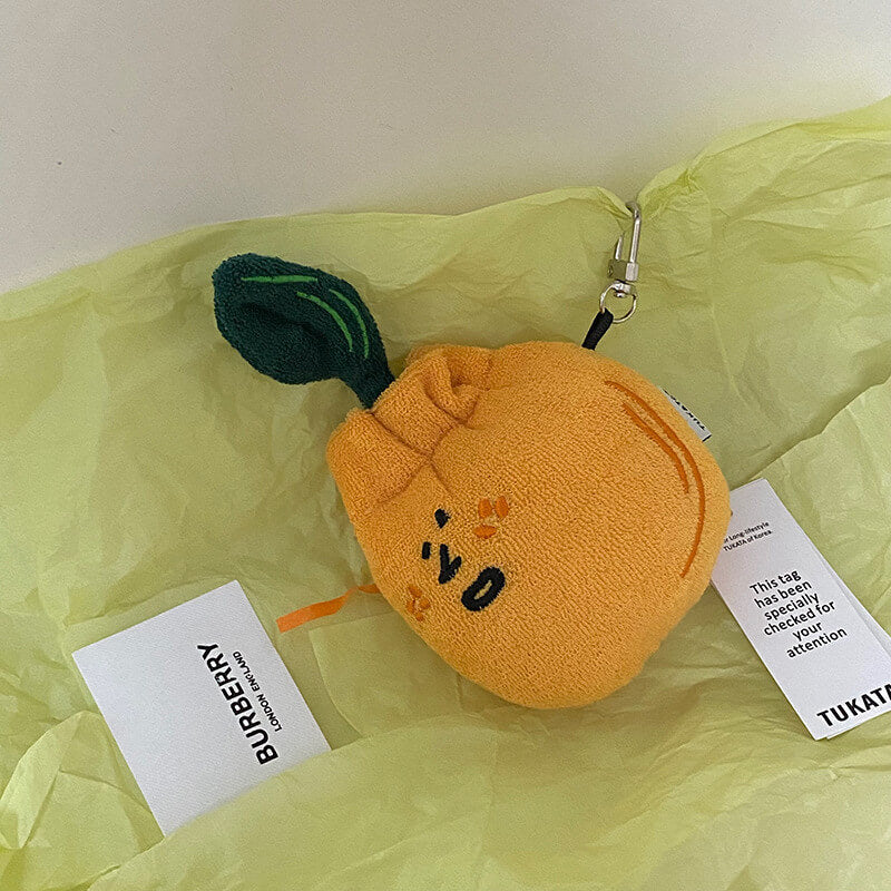 Quirky Ugly Orange Carrot Plush Bag Pendant