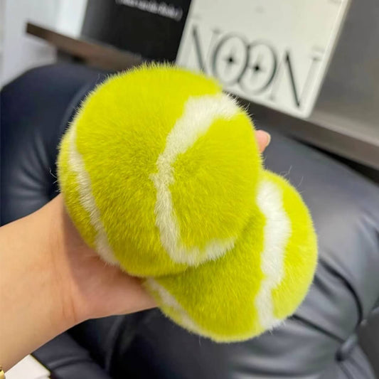 Cute little tennis ball plush keychain charm