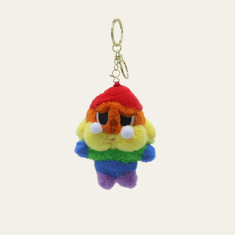 Rainbow crying baby plush doll pendant