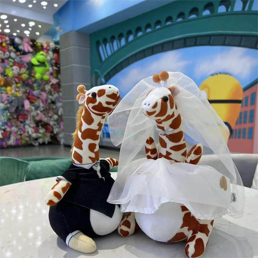 Cute Wedding Giraffe Plush Figure