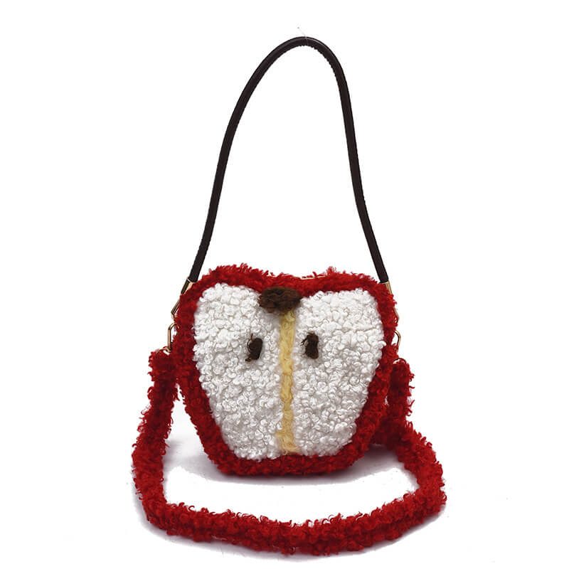 Christmas Cute Plush Apple Tote Bag