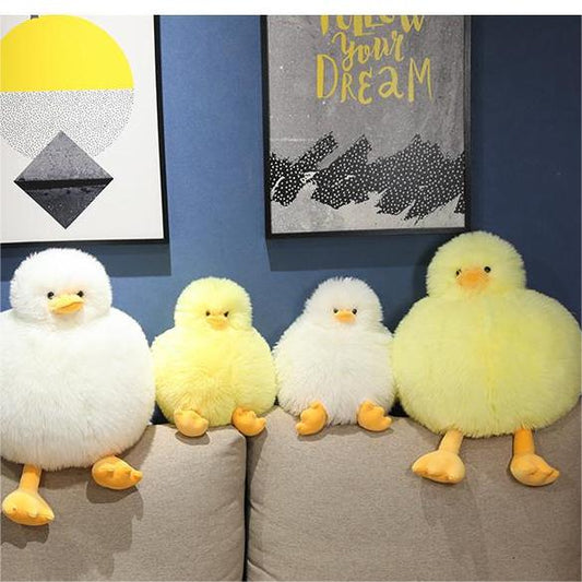 Cute Chubby Fluffy Little Yellow Duck Plush Toy
