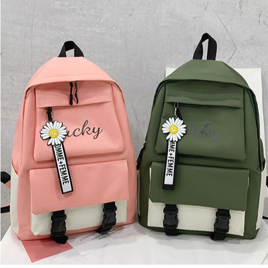 Letters Clash Color Backpack Four-piece Set