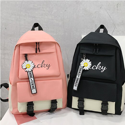 Letters Clash Color Backpack Four-piece Set