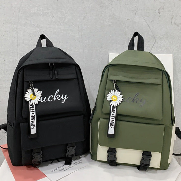 Letters Clash Color Backpack Four-piece Set