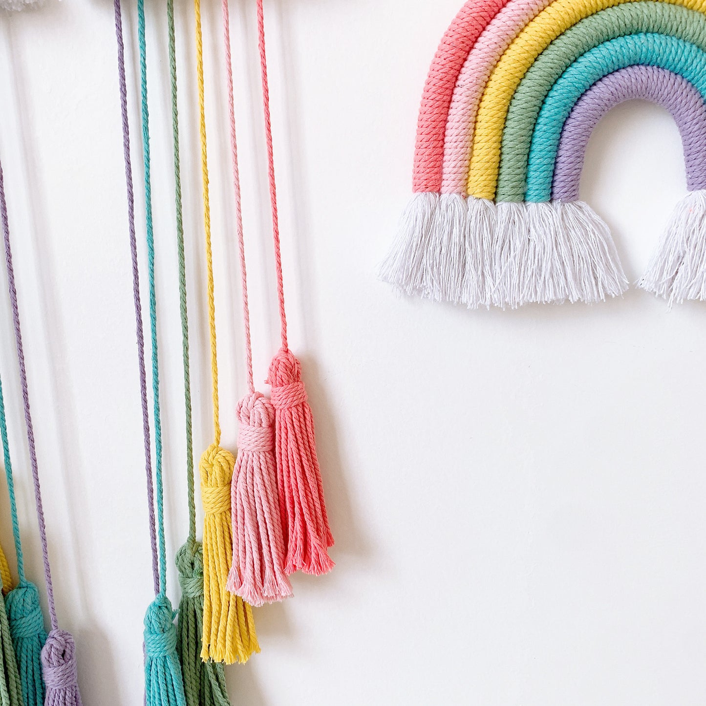 Hand-Woven Rainbow Tassels Wall Hanging