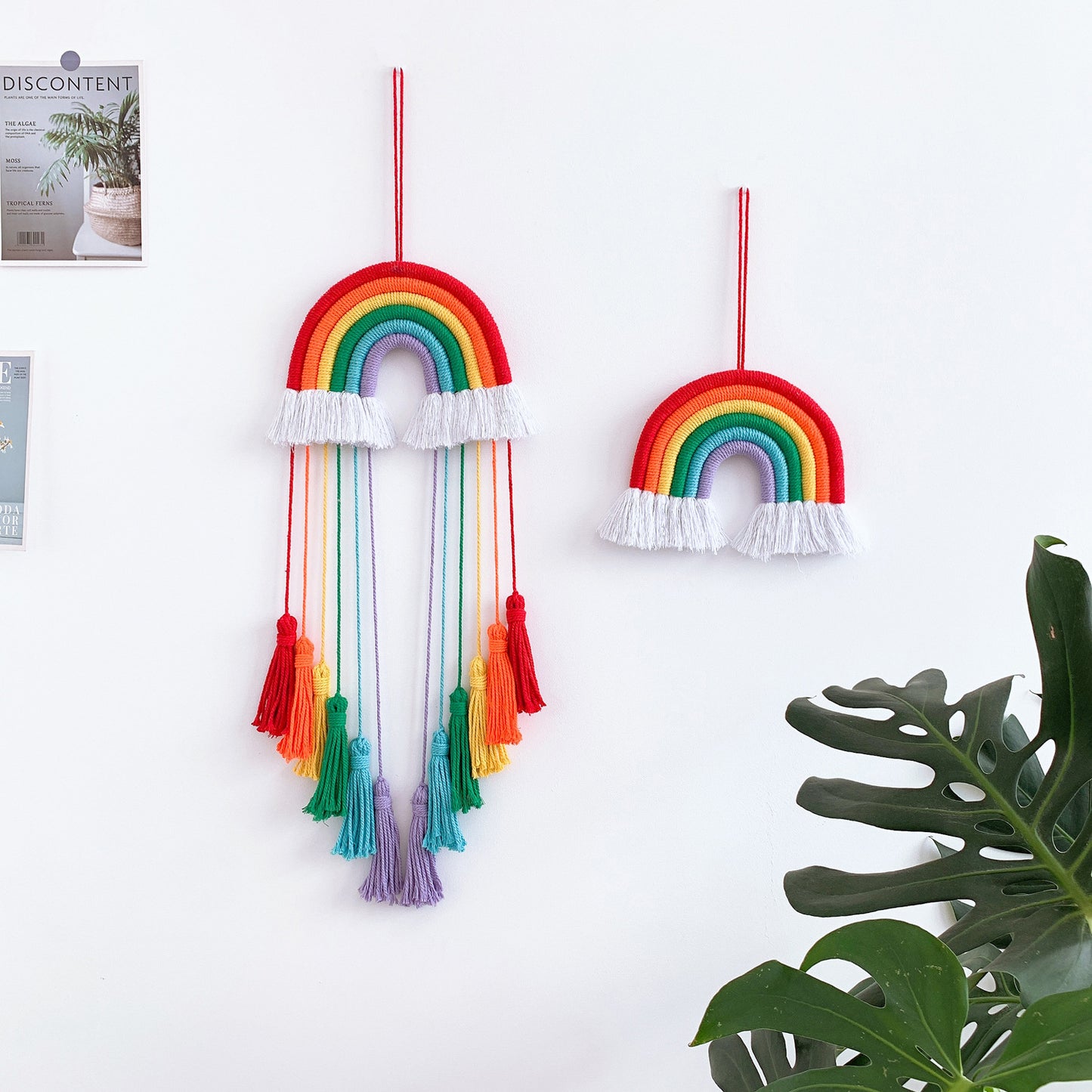 Hand-Woven Rainbow Tassels Wall Hanging