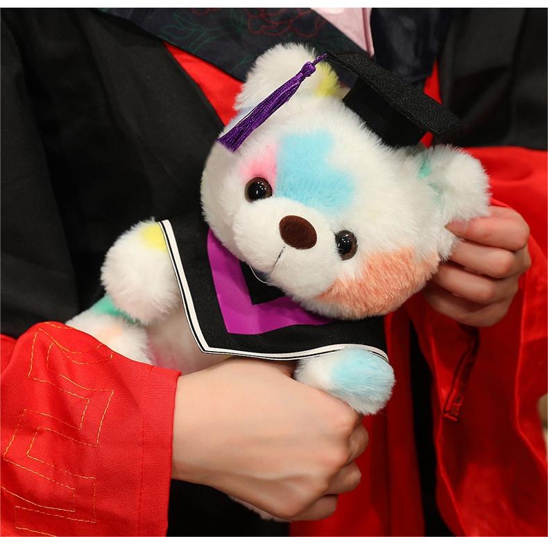 Hot Sale Dyed Graduation Gift Dr. Bear Plush Doll (Can be customized)