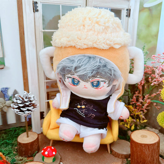 20cm Cotton Doll-Beer Hat T-Shirt Short Pants Set