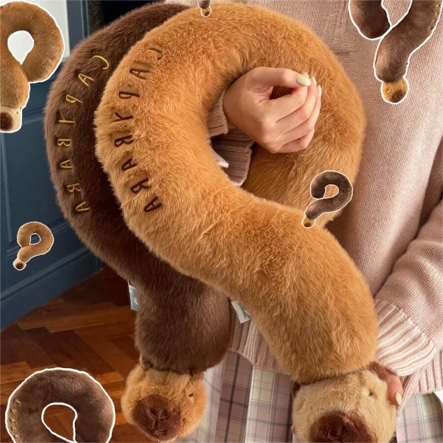 40cm Cartoon Creative Kapybara Question Mark Shape Pillow