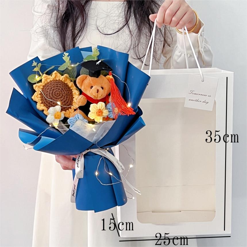 Teddy Bear Graduation Gift  Knitted Bouquet