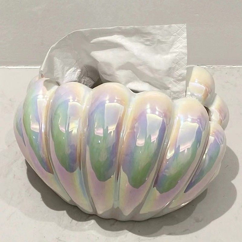 Pearl Shell Shape Ceramic Tissue Box