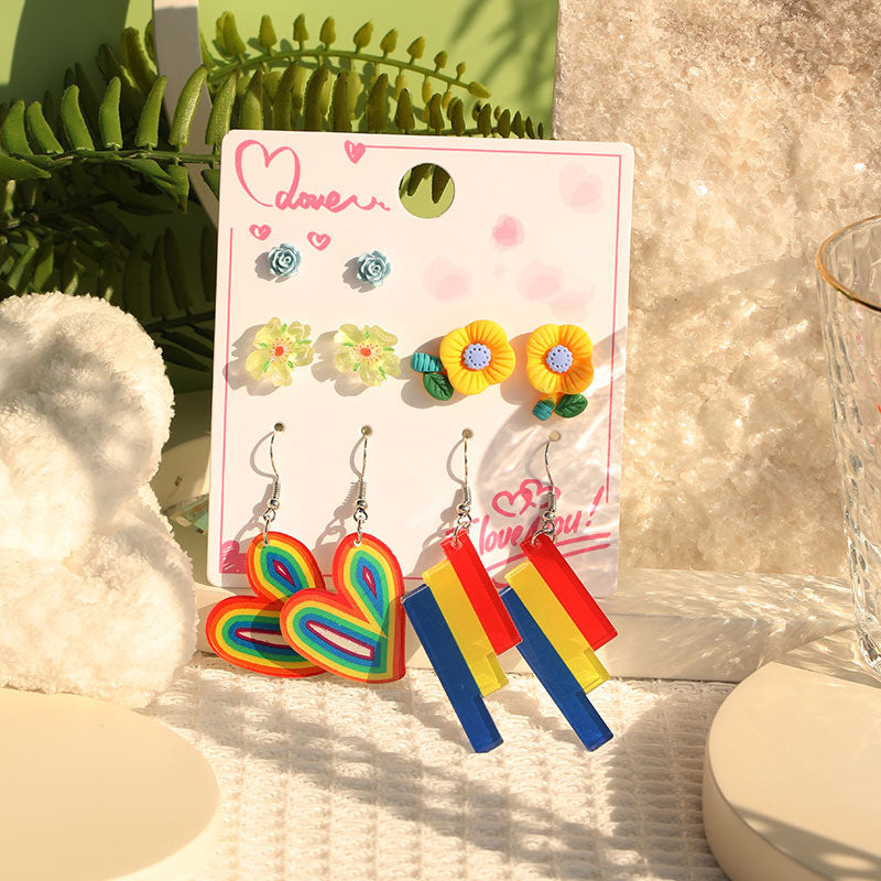 Rainbow Collection Earrings 5pcs