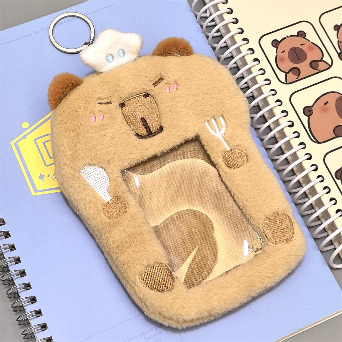 Cute Kapybara Plush ID Holder Card Holder