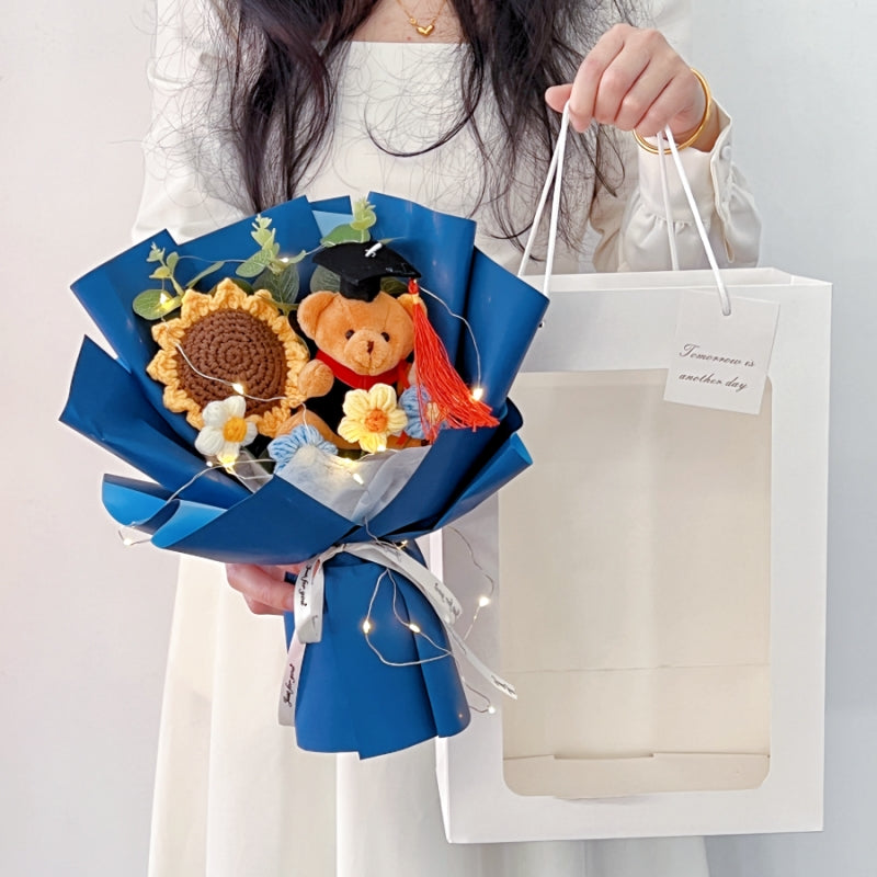 Teddy Bear Graduation Gift  Knitted Bouquet