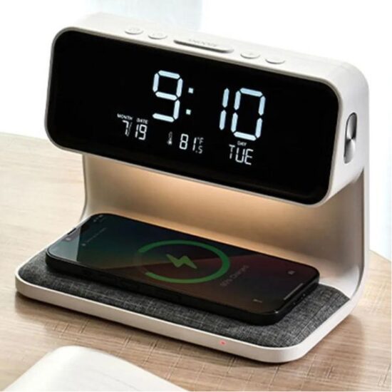 3 In 1 Lamp Wireless Charging LCD Screen Alarm Clock Wireless