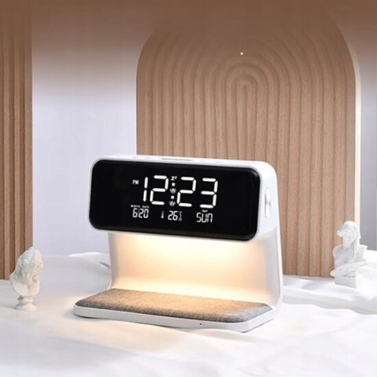 3 In 1 Lamp Wireless Charging LCD Screen Alarm Clock Wireless