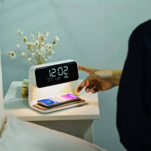 3 In 1 Lamp Wireless Charging LCD Screen Alarm Clock Wireless