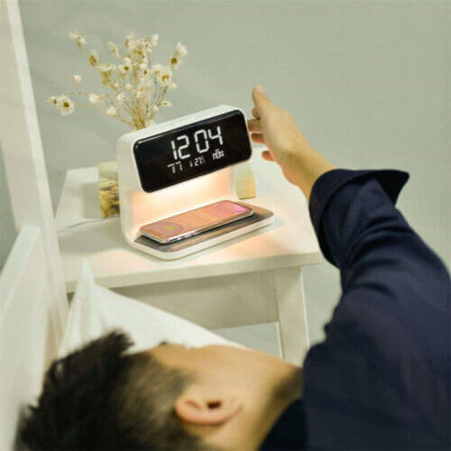 3 In 1 Lamp Wireless Charging LCD Screen Alarm Clock Wireless