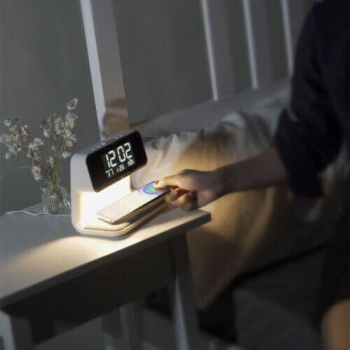 3 In 1 Lamp Wireless Charging LCD Screen Alarm Clock Wireless