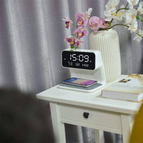 3 In 1 Lamp Wireless Charging LCD Screen Alarm Clock Wireless