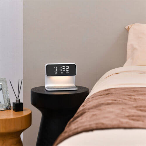 3 In 1 Lamp Wireless Charging LCD Screen Alarm Clock Wireless