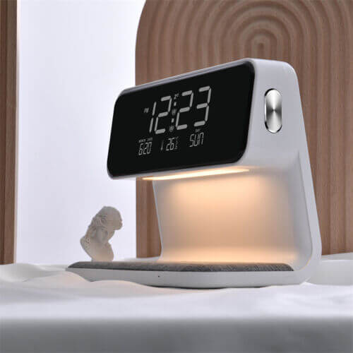 3 In 1 Lamp Wireless Charging LCD Screen Alarm Clock Wireless