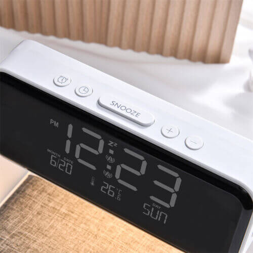 3 In 1 Lamp Wireless Charging LCD Screen Alarm Clock Wireless