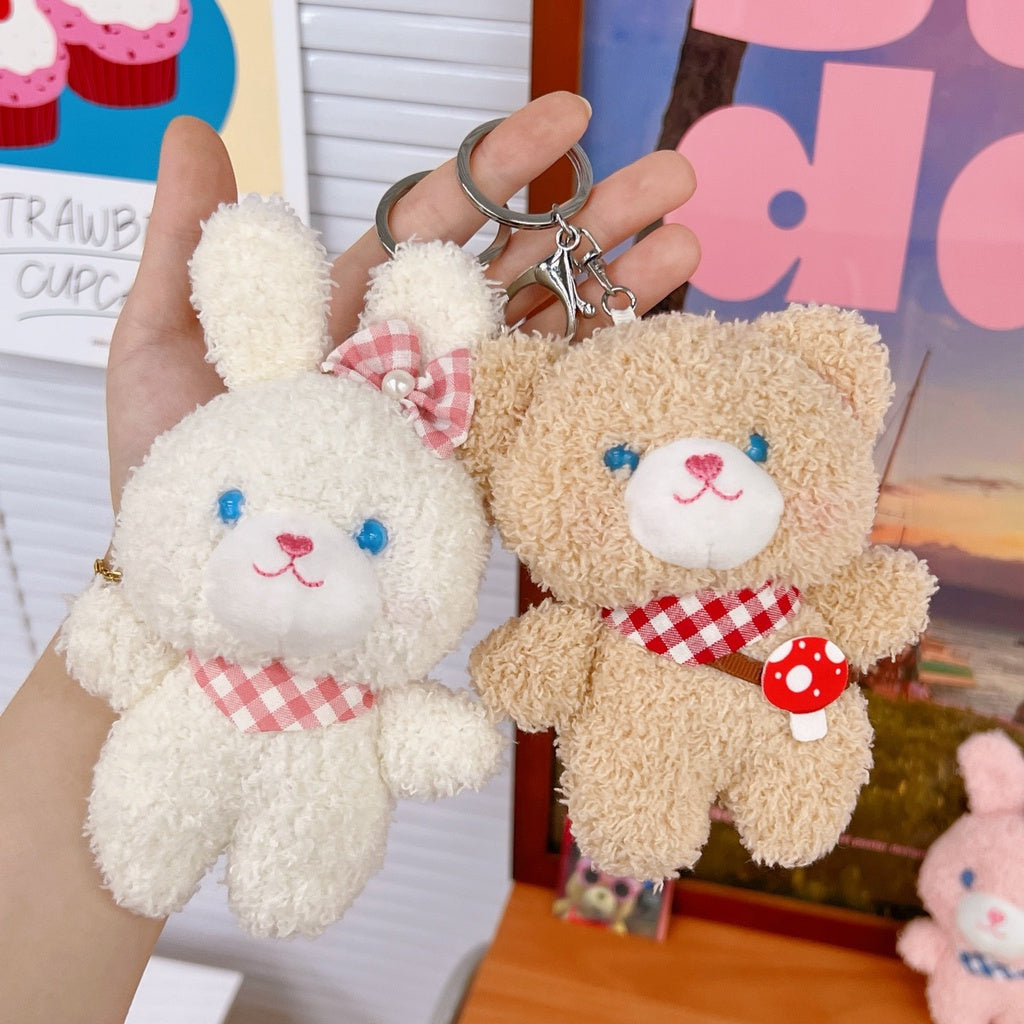 Cute Plush  Bear Rabbit  Keychain Schoolbag Pendant