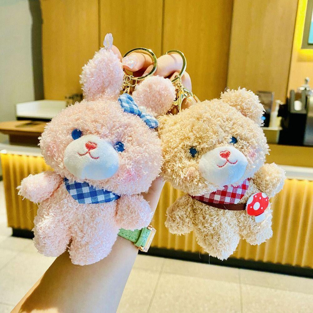 Cute Plush  Bear Rabbit  Keychain Schoolbag Pendant