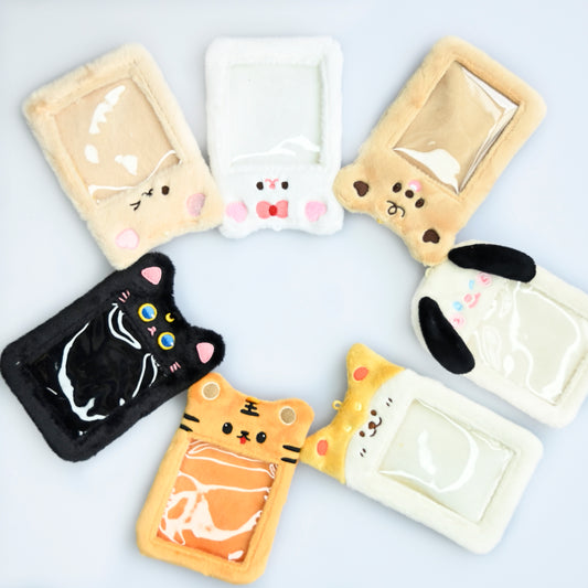 Cute Fluffy Kpop Fan Beloved Plush Photocard Collect Plush Holder,Credit ID,Bank Card,Bus Card Protective Case