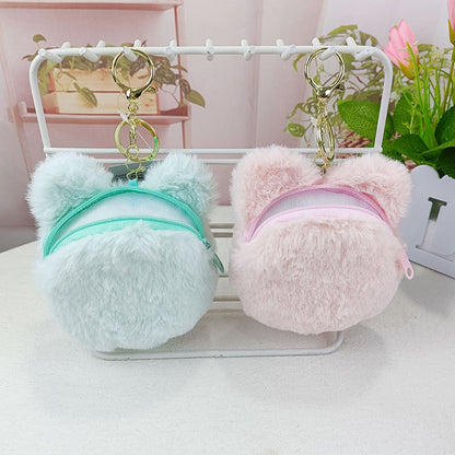 Cute Cartoon Cat Paw Plush Coin Purse Keychain