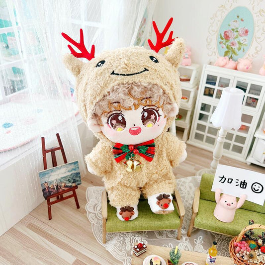 20cm Cotton Doll bell deer onesie clothes normal and chubby body