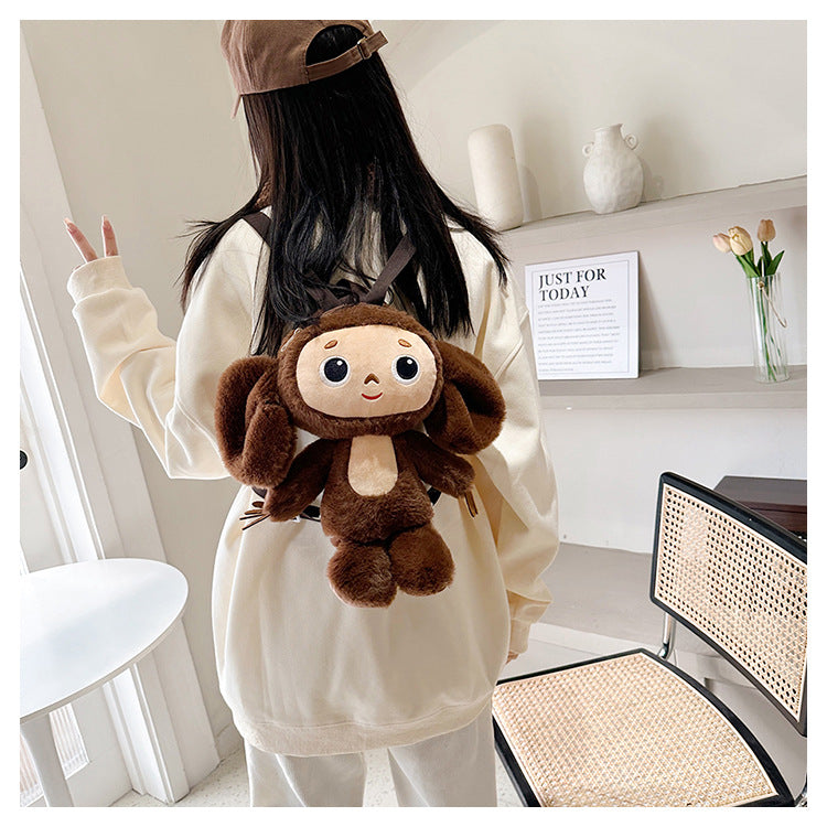 Big Ear Monkey Stuffed Doll Bag