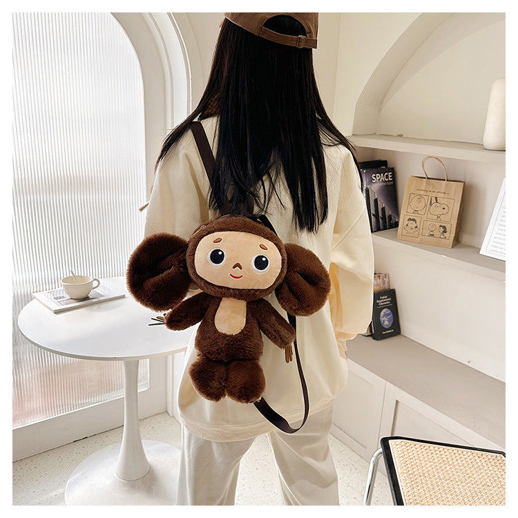 Big Ear Monkey Stuffed Doll Bag