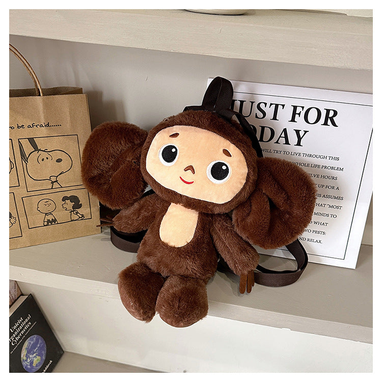 Big Ear Monkey Stuffed Doll Bag