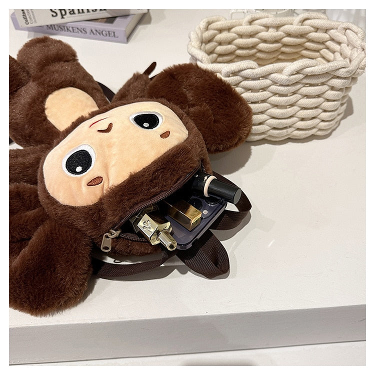 Big Ear Monkey Stuffed Doll Bag