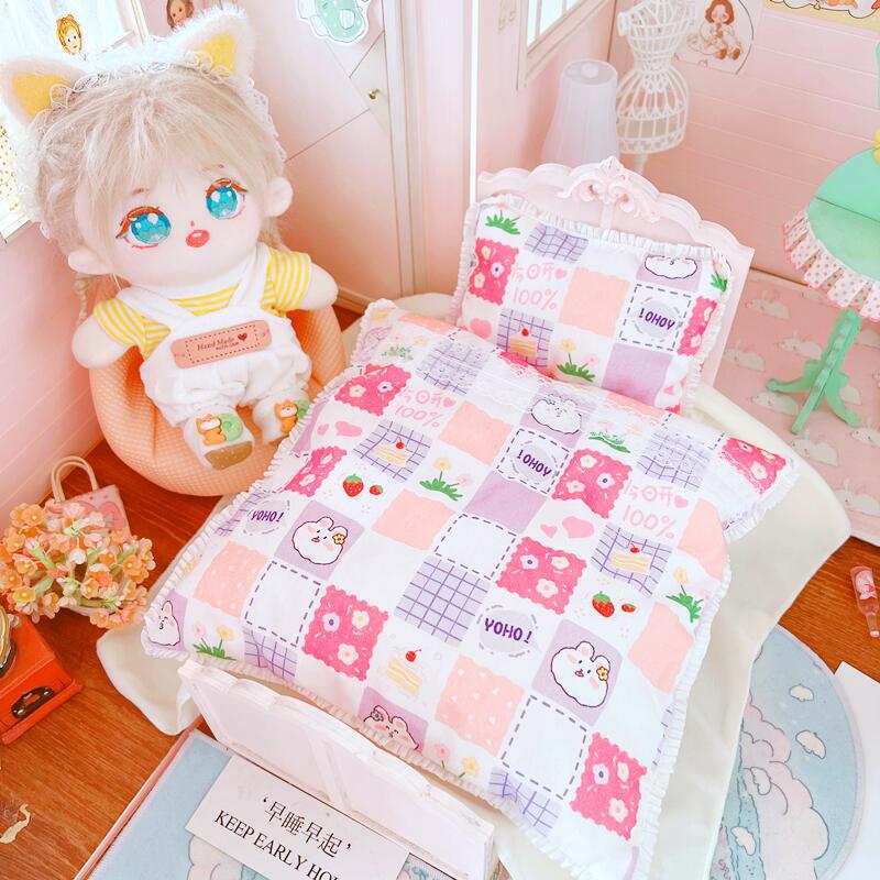 Cotton Doll Bedding Three-piece Set，Quilts Bed sheets Pillow