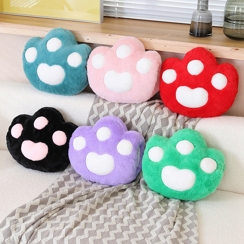 25*30CM Colorful Cat Paw Hand Warmer Nap Pillow