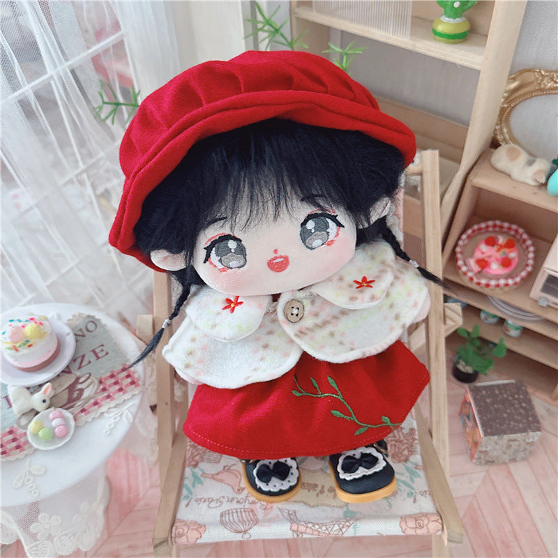 20cm Cotton Doll-Festive Red Branch Dress