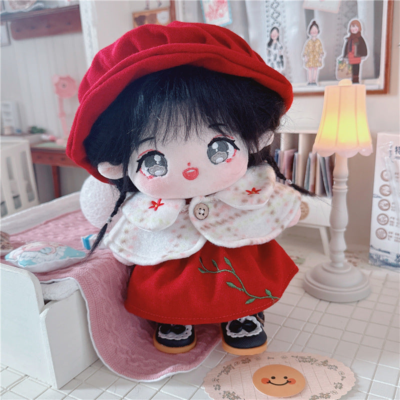 20cm Cotton Doll-Festive Red Branch Dress