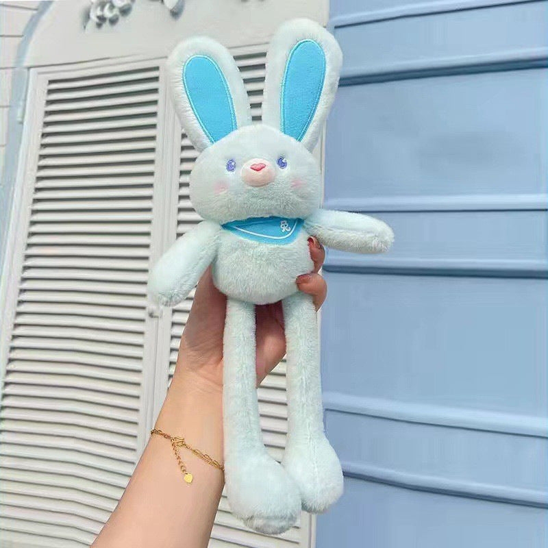 Pulling ears rabbit plush toy jumping rabbit fabric accompanying doll