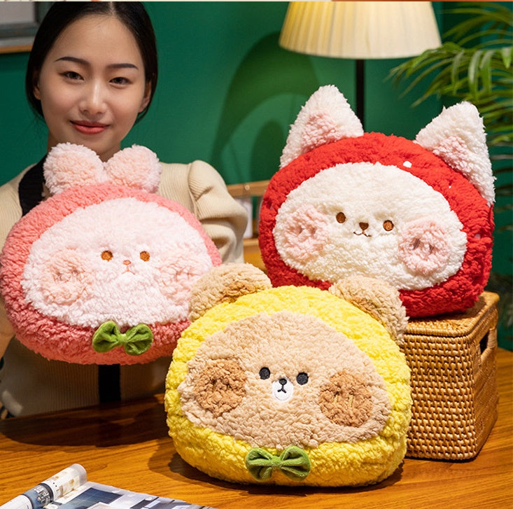 Cartoon Fruit And Animal Hand Warmer Pillow