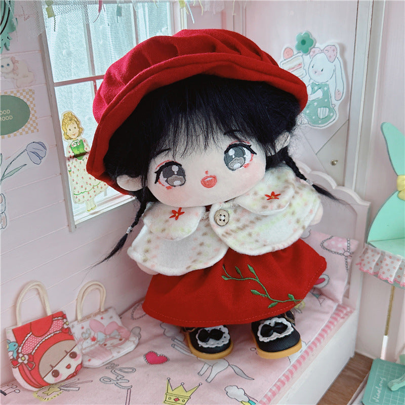 20cm Cotton Doll-Festive Red Branch Dress