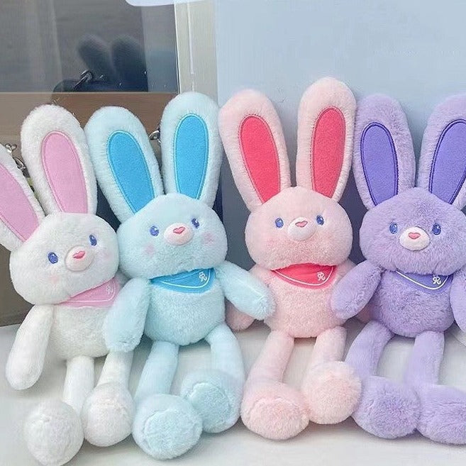 Pulling ears rabbit plush toy jumping rabbit fabric accompanying doll