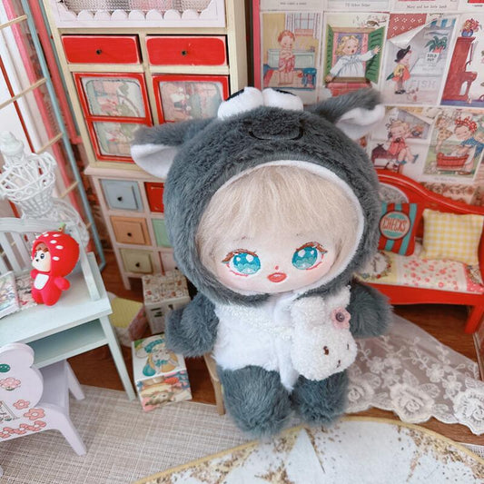 20cm Cotton Doll Outfits Clothes Grey Lamb Onesie