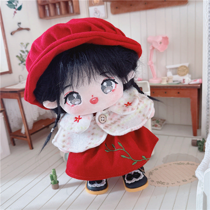 20cm Cotton Doll-Festive Red Branch Dress