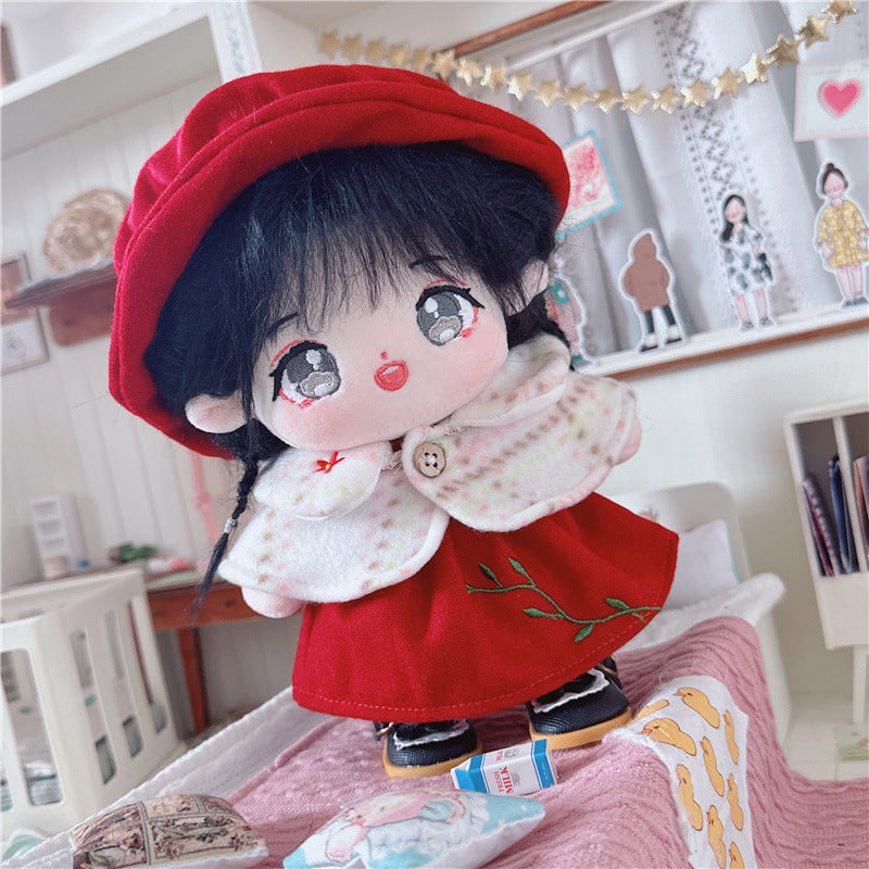 20cm Cotton Doll-Festive Red Branch Dress