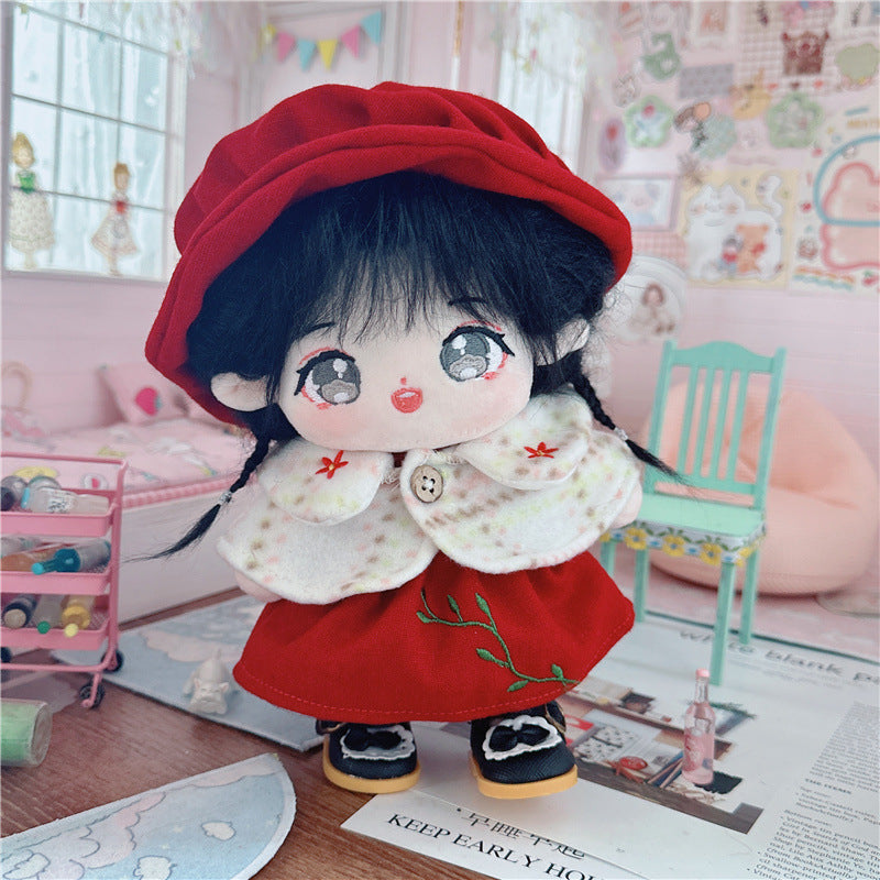 20cm Cotton Doll-Festive Red Branch Dress