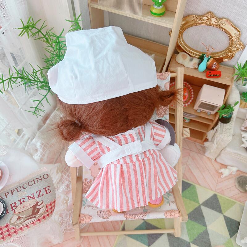 20cm Cotton Doll-Pink And Gray Nurse Dress Set